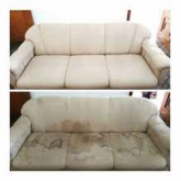Limpeza sofá tecido muito sujo a seco